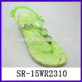 New design fashion jelly t strap jelly sandals with rhinestones sandals jelly sandals